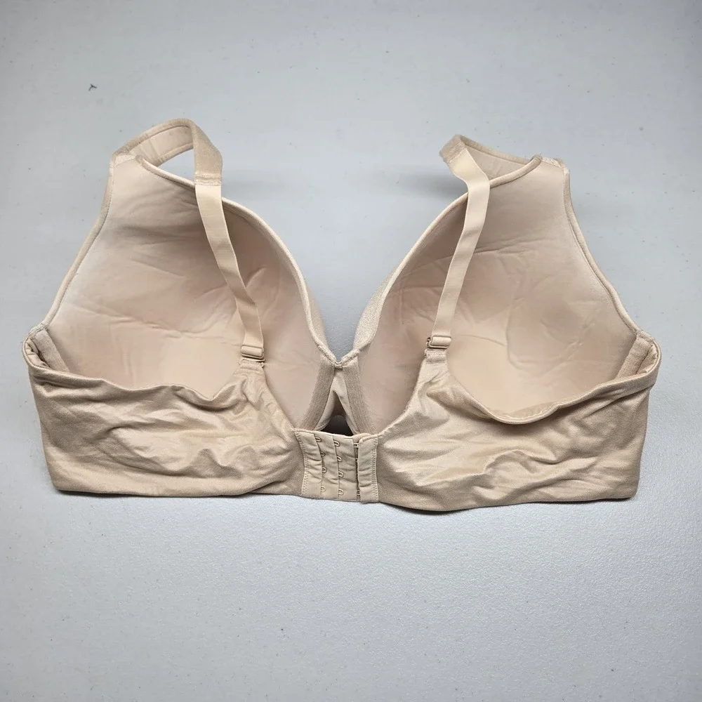Catherines Women Bra 48DD Beige T Shirt Wireless Strap Adjustable